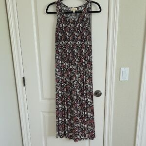 Maison Jules Black and Pink Floral Dress